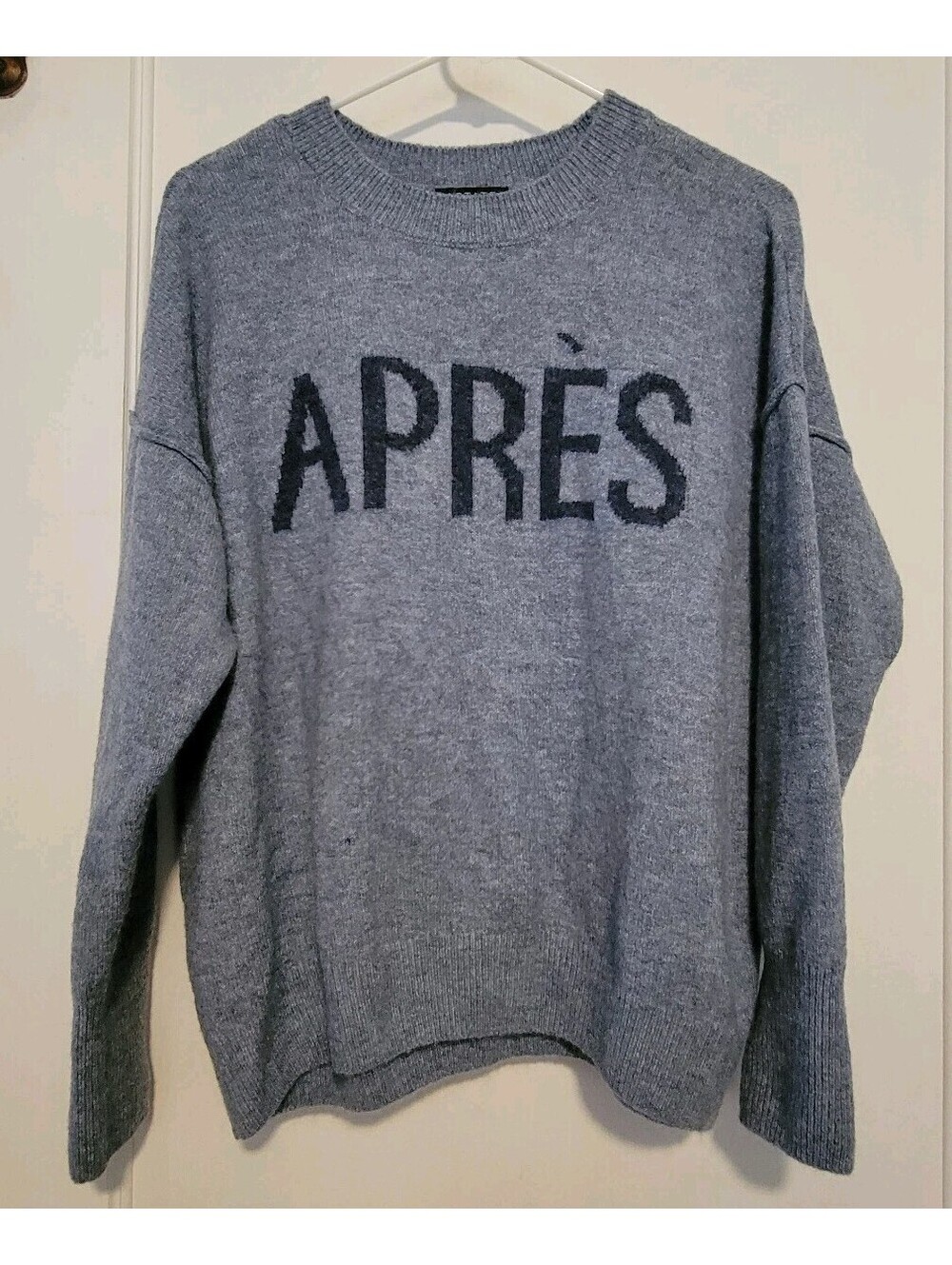 1. State Women’s Long Sleeves Knit Pullover Sweater Sz S Gray Apres